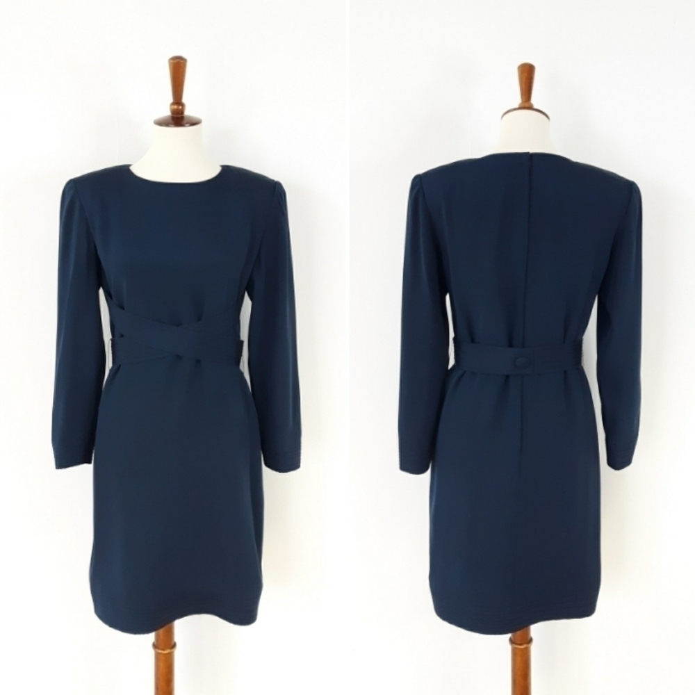 Vintage Tarquin Ebker | Couture Silk Dress - Navy